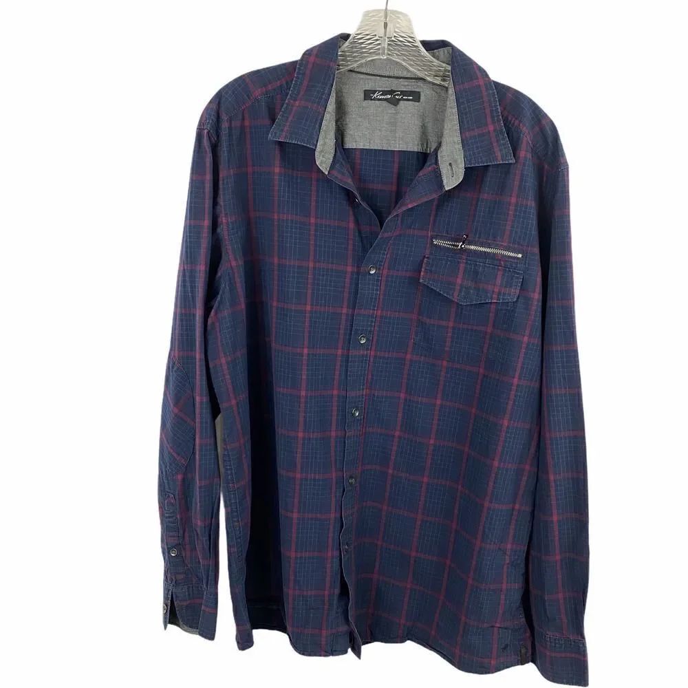 Men’s Kenneth Cole NY Plaid Button down Shirt